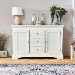 Wilmslow White Painted Large 3 Drawer 2 Door Sideboard Bedroom WLM26