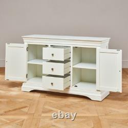 Wilmslow White Painted Large 3 Drawer 2 Door Sideboard Bedroom WLM26