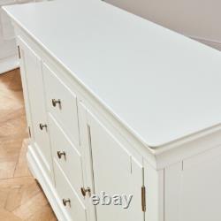 Wilmslow White Painted Large 3 Drawer 2 Door Sideboard Bedroom WLM26