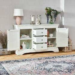 Wilmslow White Painted Large 3 Drawer 2 Door Sideboard WLM26