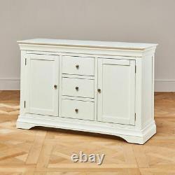 Wilmslow White Painted Large 3 Drawer 2 Door Sideboard WLM26