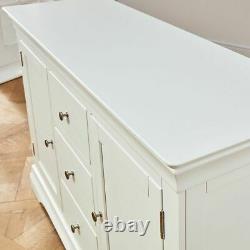 Wilmslow White Painted Large 3 Drawer 2 Door Sideboard WLM26