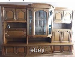 X LARGE VINTAGE GERMAN 1970s SOLID OAK SCHRANK UNIT DRINKS CABINET, SIDEBOARD