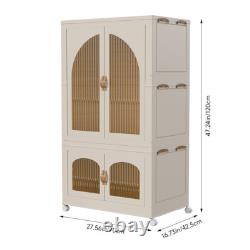 XXL LARGE Folding Storage Drawer Box Tower Unit Stationery Organizer with Wheels